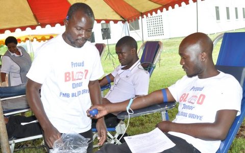 Senior FMB Staff take the lead in blood donations during the 2014 Christmas Blood Drive